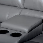 Canapé d'angle inclinable 7 pièces en similicuir moderne et contemporain de 108 pouces de large