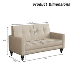 Canapé deux places, mini-canapé, petite banquette, banquette pour petits espaces de salon, canapé deux places rembourré avec