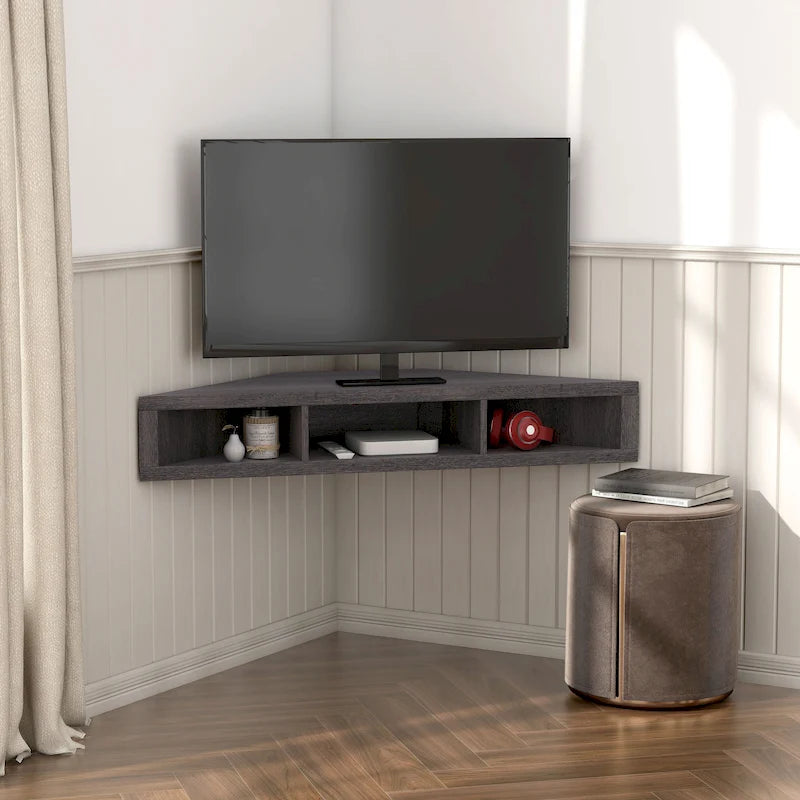 Meuble TV d'angle flottant DH BASIC Transitional 47 pouces à 3 étagères par Denhour