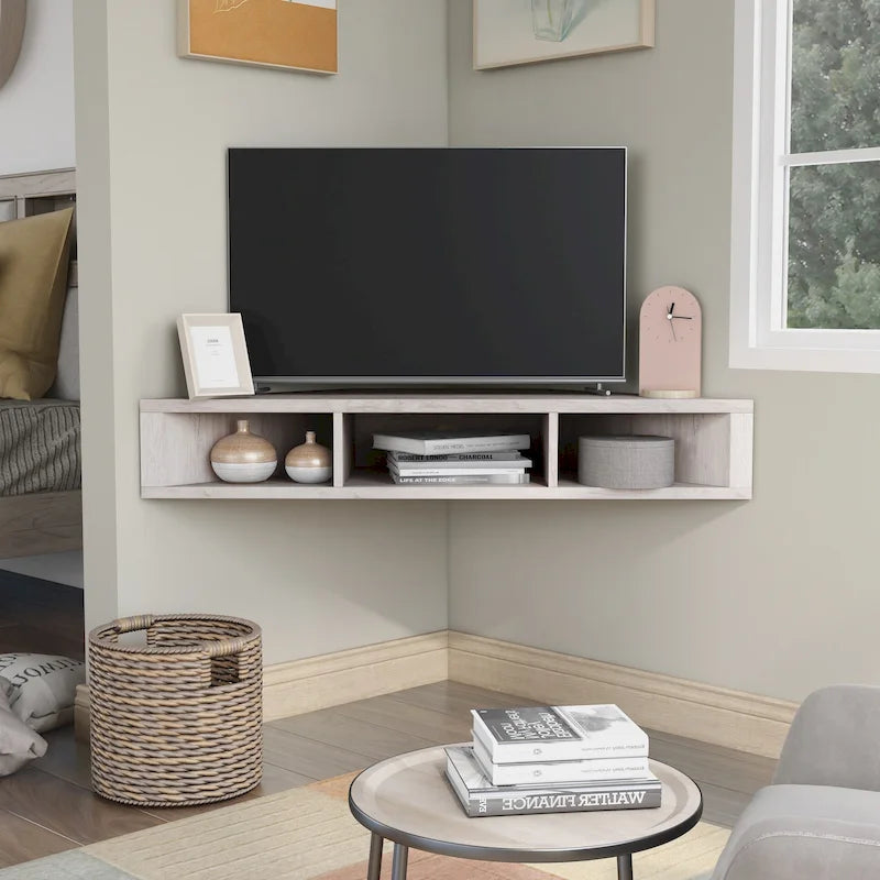 Meuble TV d'angle flottant DH BASIC Transitional 47 pouces à 3 étagères par Denhour
