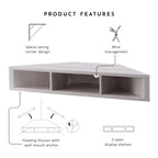 Meuble TV d'angle flottant DH BASIC Transitional 47 pouces à 3 étagères par Denhour