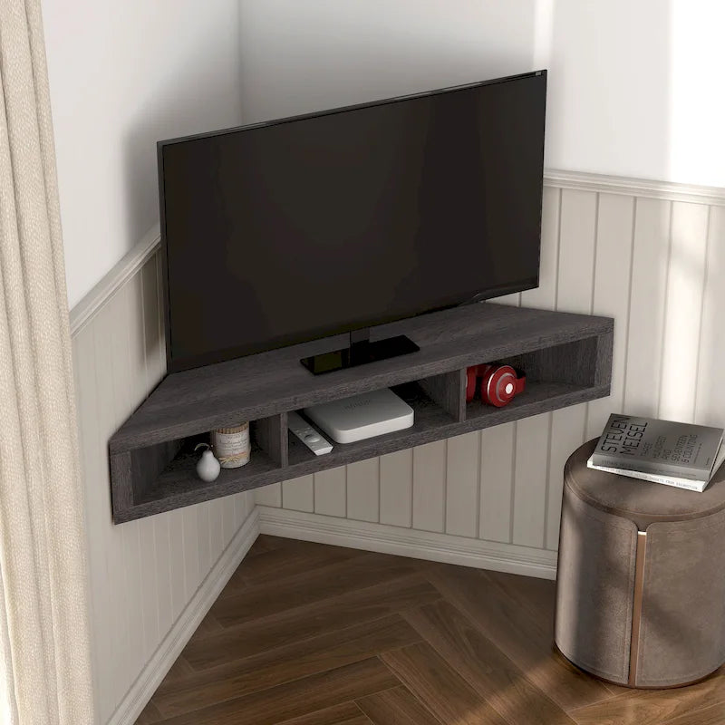 Meuble TV d'angle flottant DH BASIC Transitional 47 pouces à 3 étagères par Denhour