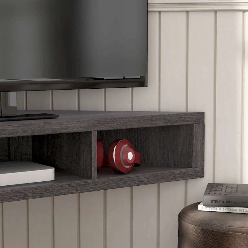 Meuble TV d'angle flottant DH BASIC Transitional 47 pouces à 3 étagères par Denhour