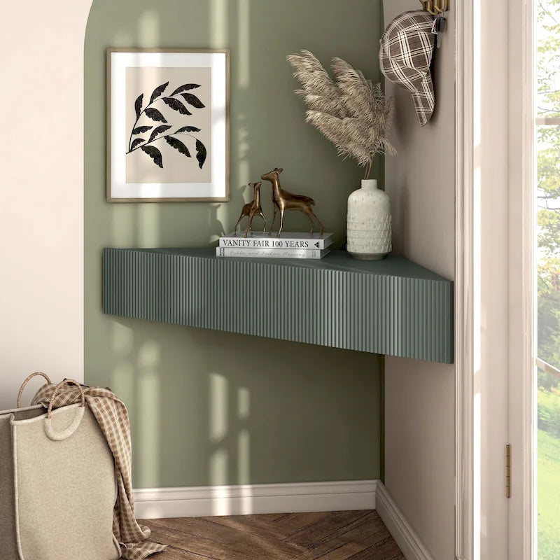Meuble TV d'angle flottant DH BASIC Transitional 47 pouces à 3 étagères par Denhour