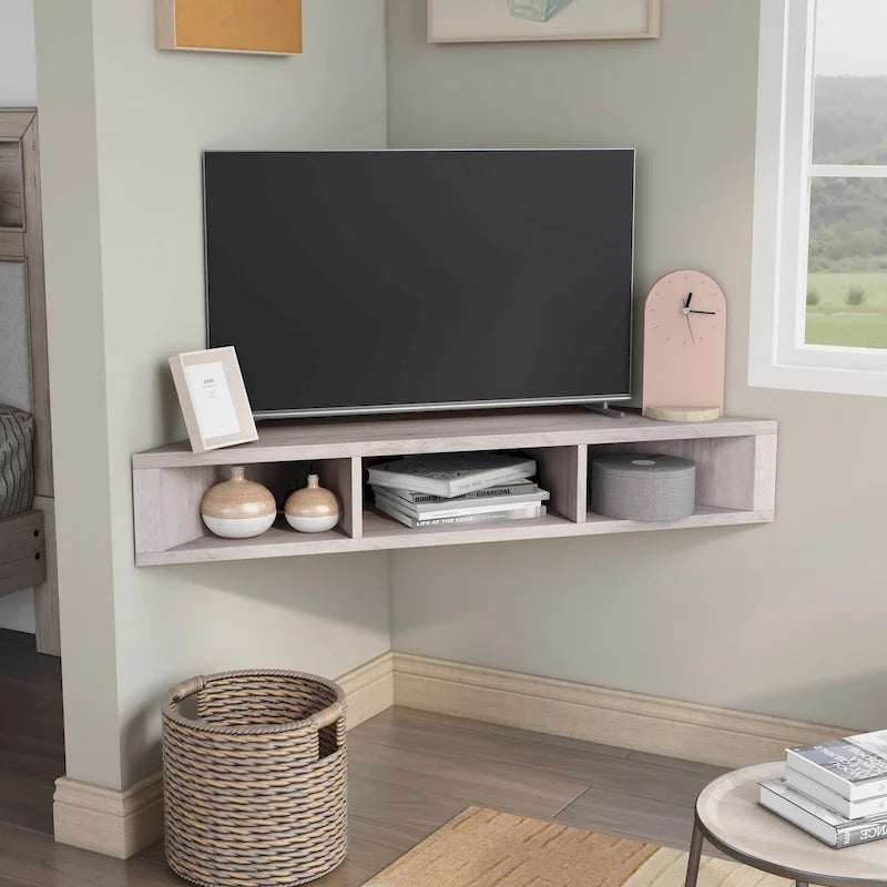 Meuble TV d'angle flottant DH BASIC Transitional 47 pouces à 3 étagères par Denhour