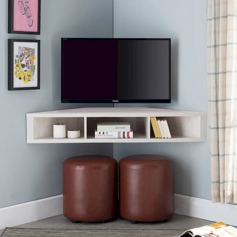 Meuble TV d'angle flottant DH BASIC Transitional 47 pouces à 3 étagères par Denhour
