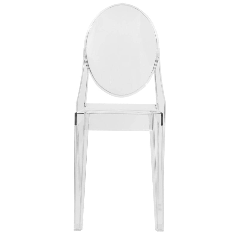 Chaise de salle à manger en acrylique moderne, transparente et empilable, sans assemblage