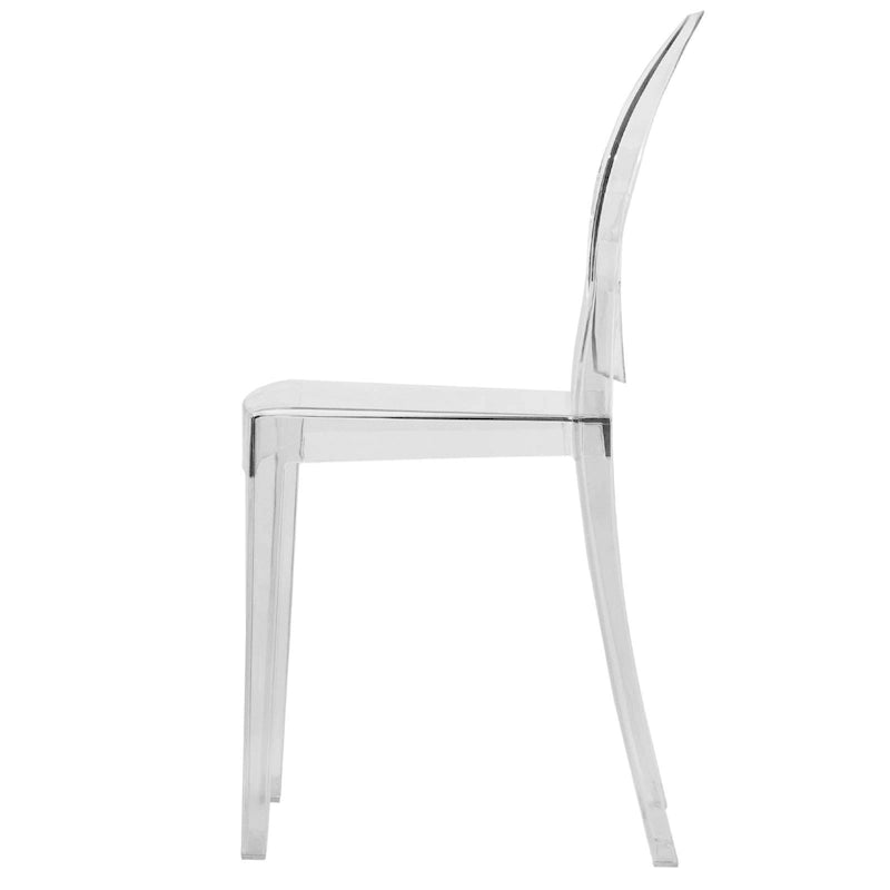 Chaise de salle à manger en acrylique moderne, transparente et empilable, sans assemblage