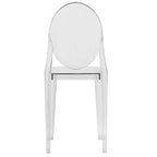 Chaise de salle à manger en acrylique moderne, transparente et empilable, sans assemblage