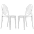 Chaise de salle à manger en acrylique moderne, transparente et empilable, sans assemblage