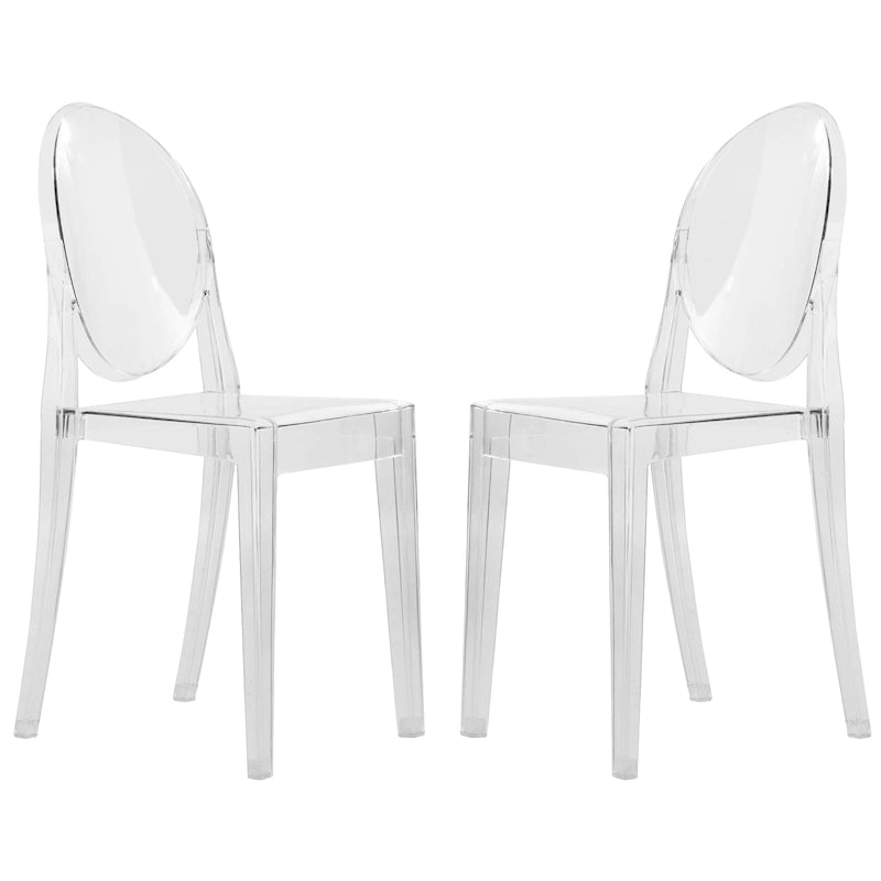 Chaise de salle à manger en acrylique moderne, transparente et empilable, sans assemblage