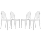 Chaise de salle à manger en acrylique moderne, transparente et empilable, sans assemblage