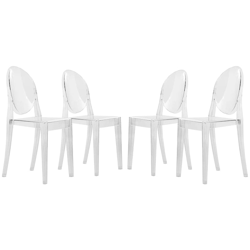 Chaise de salle à manger en acrylique moderne, transparente et empilable, sans assemblage