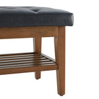 Banc à chaussures d'entrée avec rangement, revêtement en tissu et bois massif, 109 cm (43 pouces), banquette rembourrée pour salon et chambres