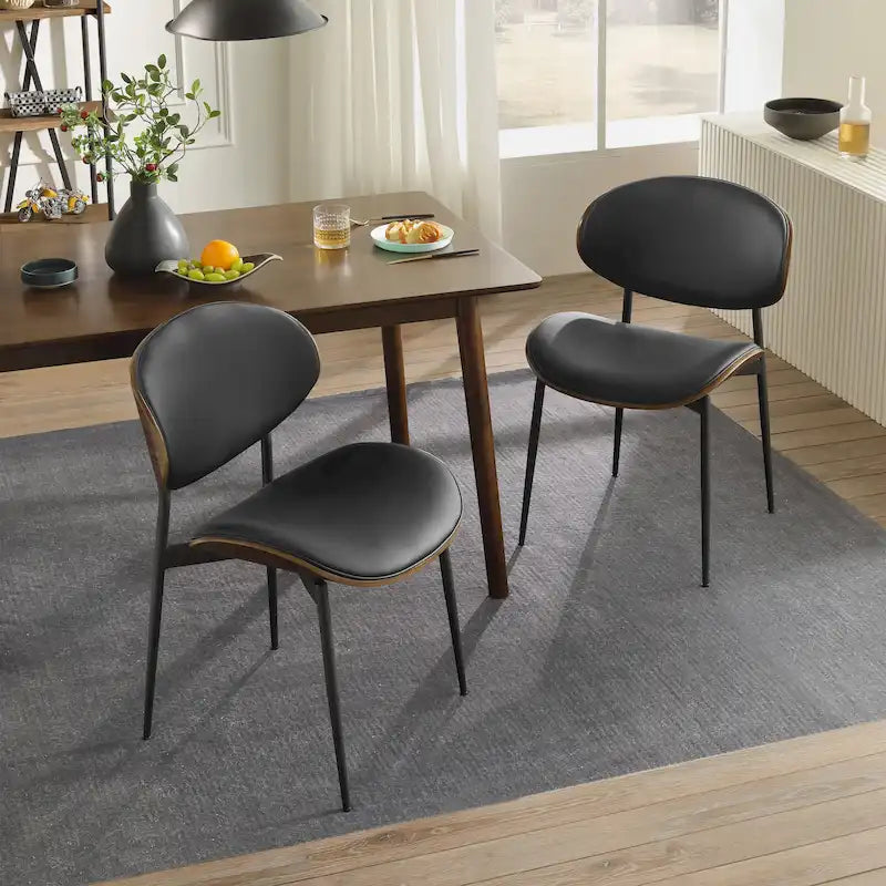 Chaises de salle à manger Art Leon style moderne du milieu du siècle (lot de 2)