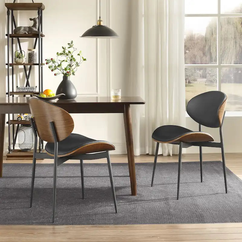Chaises de salle à manger Art Leon style moderne du milieu du siècle (lot de 2)