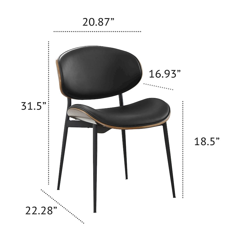 Chaises de salle à manger Art Leon style moderne du milieu du siècle (lot de 2)