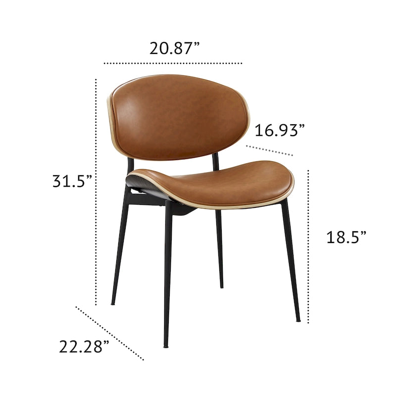 Chaises de salle à manger Art Leon style moderne du milieu du siècle (lot de 2)