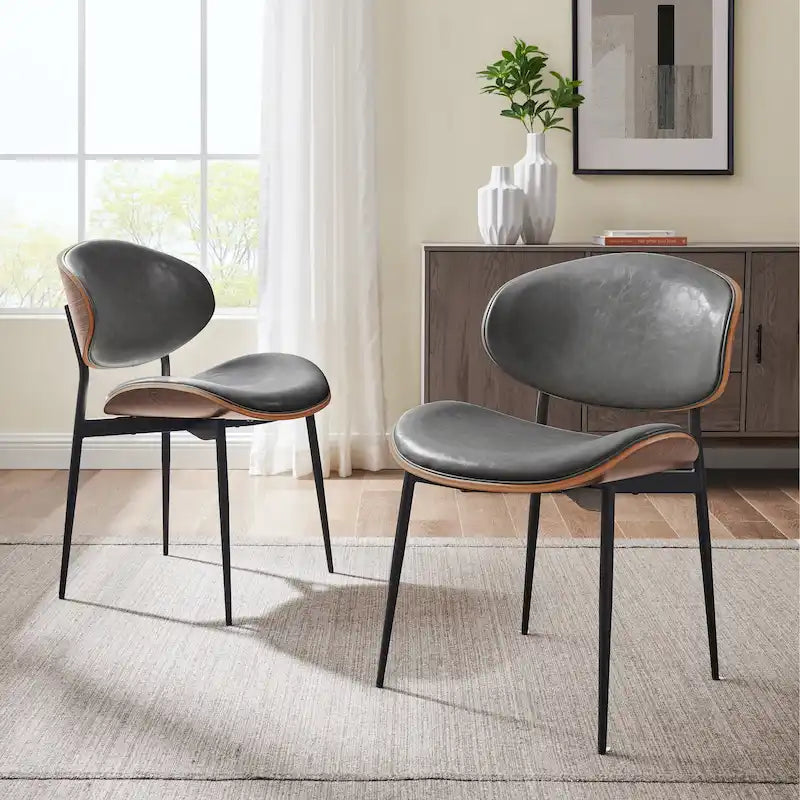 Chaises de salle à manger Art Leon style moderne du milieu du siècle (lot de 2)
