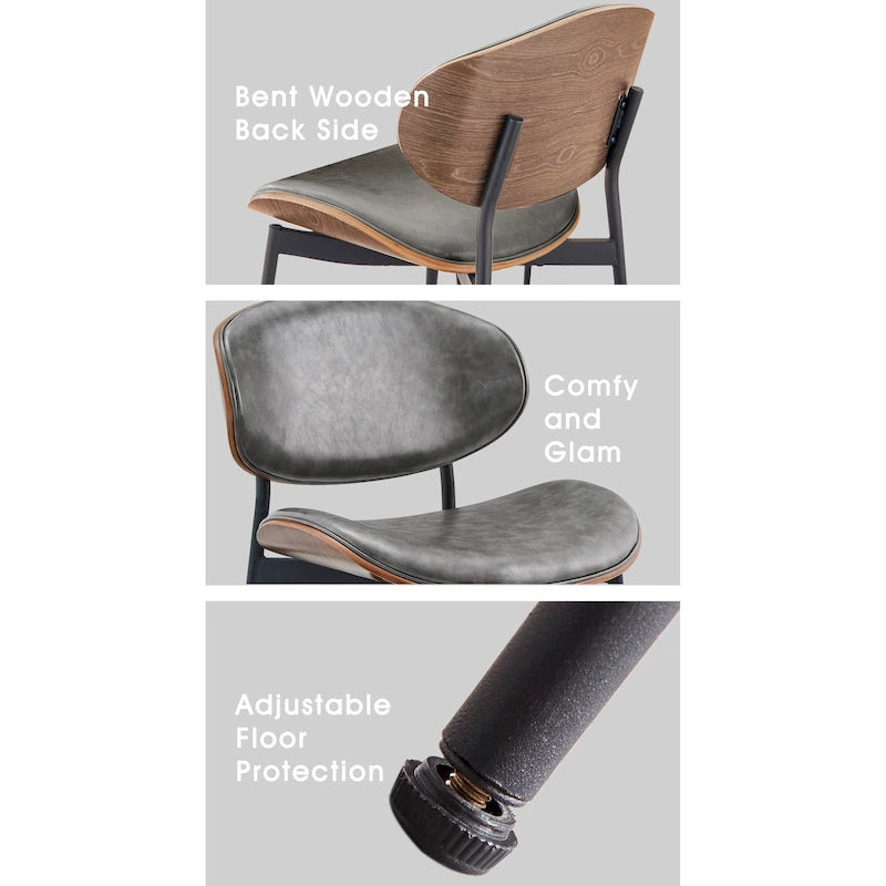 Chaises de salle à manger Art Leon style moderne du milieu du siècle (lot de 2)