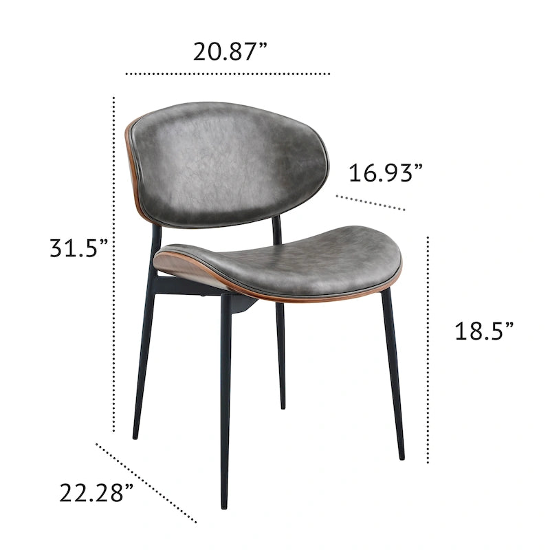 Chaises de salle à manger Art Leon style moderne du milieu du siècle (lot de 2)