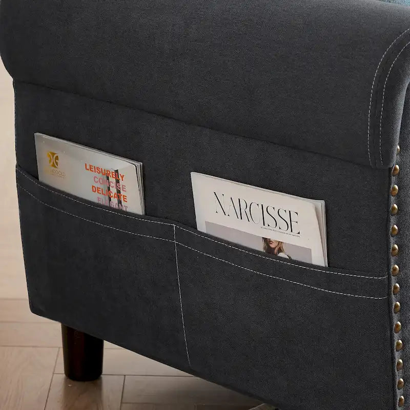 Canapé d'angle réversible 4 places en forme de L avec sacs de rangement latéraux (106,69 €)