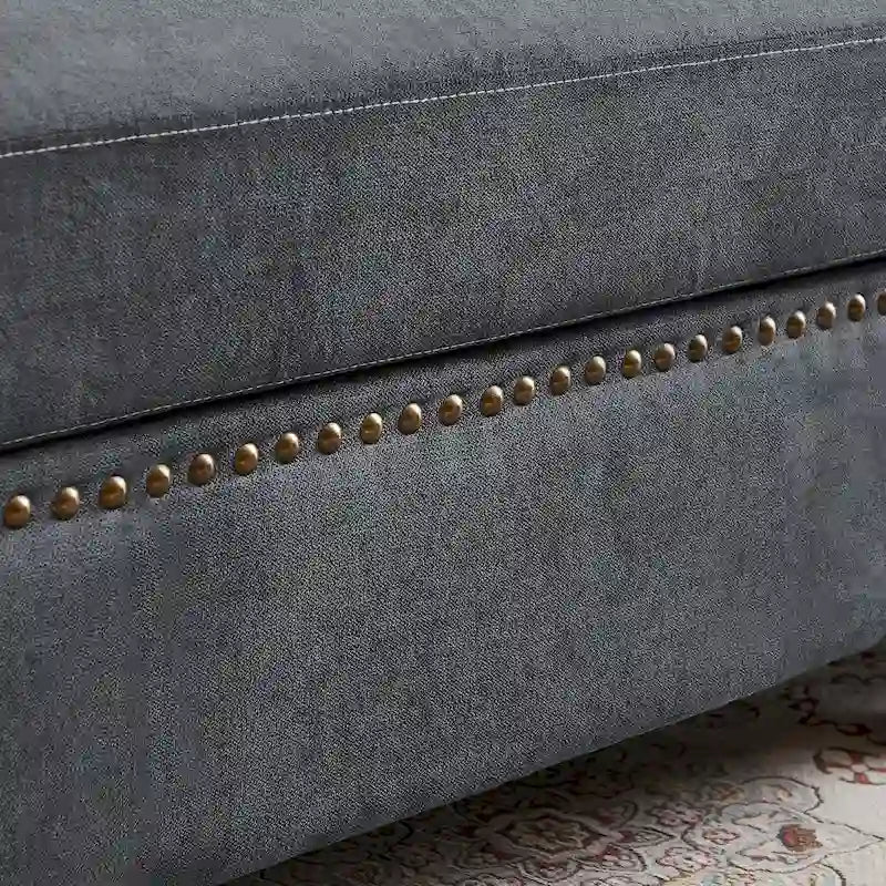 Canapé d'angle réversible 4 places en forme de L avec sacs de rangement latéraux (106,69 €)