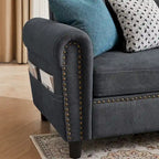 Canapé d'angle réversible 4 places en forme de L avec sacs de rangement latéraux (106,69 €)