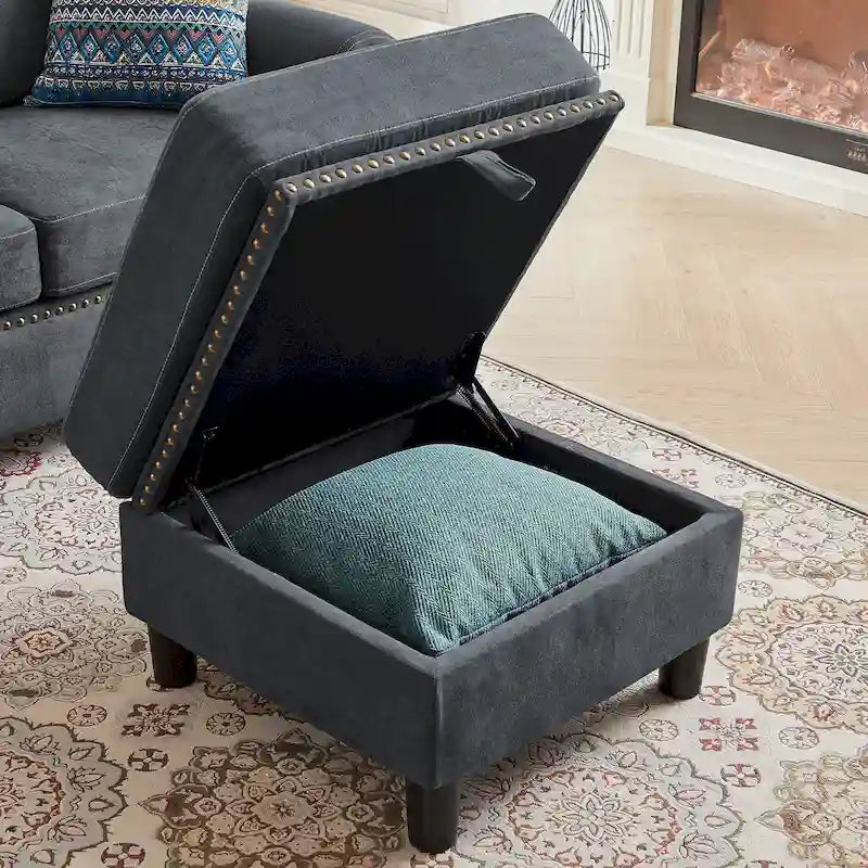 Canapé d'angle réversible 4 places en forme de L avec sacs de rangement latéraux (106,69 €)