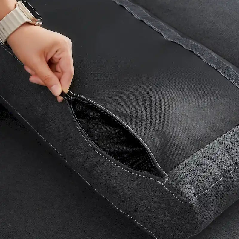 Canapé d'angle réversible 4 places en forme de L avec sacs de rangement latéraux (106,69 €)
