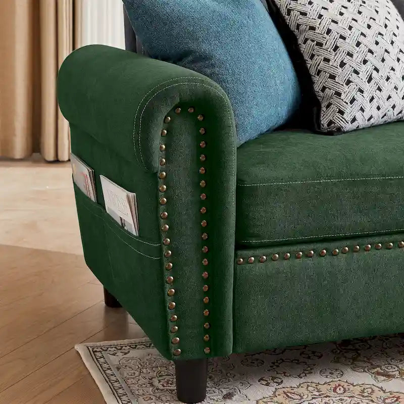 Canapé d'angle réversible 4 places en forme de L avec sacs de rangement latéraux (106,69 €)