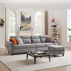 Canapé d'angle réversible 4 places en forme de L avec sacs de rangement latéraux (106,69 €)
