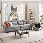 Canapé d'angle réversible 4 places en forme de L avec sacs de rangement latéraux (106,69 €)