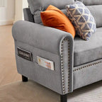 Canapé d'angle réversible 4 places en forme de L avec sacs de rangement latéraux (106,69 €)