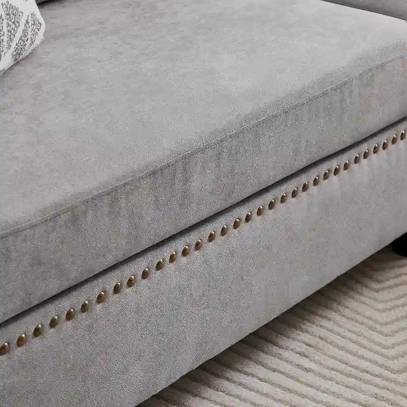 Canapé d'angle réversible 4 places en forme de L avec sacs de rangement latéraux (106,69 €)