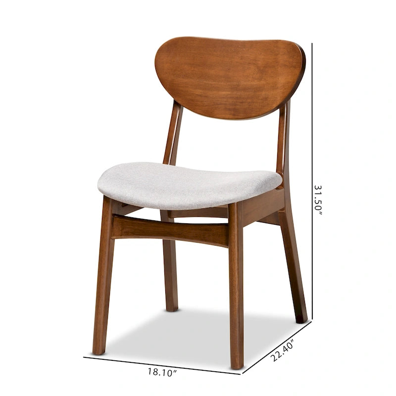 Ensemble de chaises de salle à manger Katya style moderne du milieu du siècle (2 pièces)