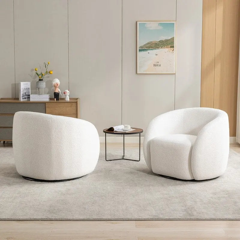 SEYNAR Fauteuil d'appoint moderne et glamour, capitonné, pivotant à 360 degrés, ensemble de 2