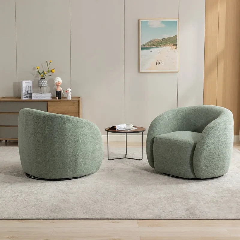 SEYNAR Fauteuil d'appoint moderne et glamour, capitonné, pivotant à 360 degrés, ensemble de 2