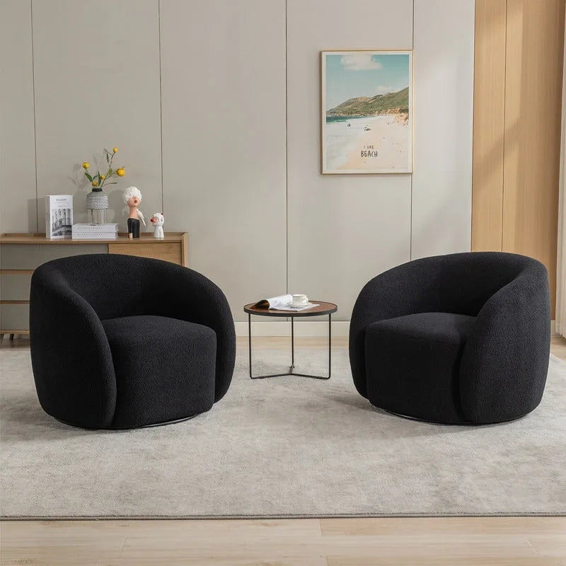 SEYNAR Fauteuil d'appoint moderne et glamour, capitonné, pivotant à 360 degrés, ensemble de 2