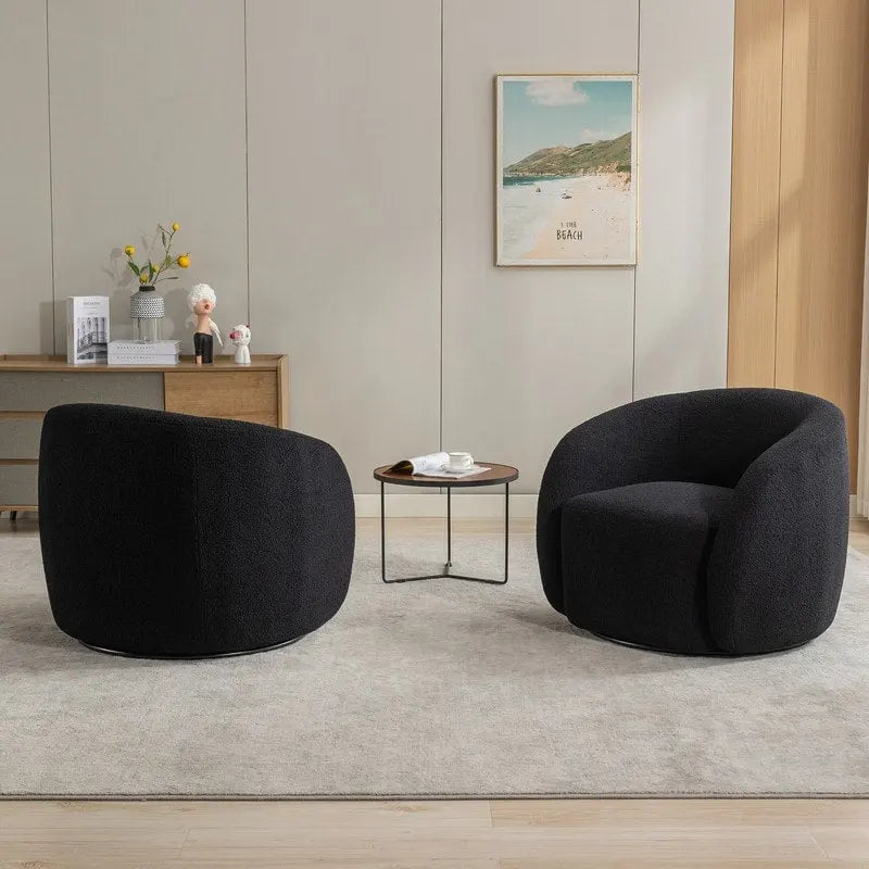 SEYNAR Fauteuil d'appoint moderne et glamour, capitonné, pivotant à 360 degrés, ensemble de 2