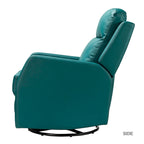 Ensemble de 2 fauteuils inclinables pivotants à bascule manuels Esteban Modern en similicuir avec dossier à oreilles