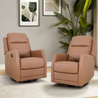 Ensemble de 2 fauteuils inclinables pivotants à bascule manuels Esteban Modern en similicuir avec dossier à oreilles
