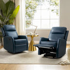 Ensemble de 2 fauteuils inclinables pivotants à bascule manuels Esteban Modern en similicuir avec dossier à oreilles