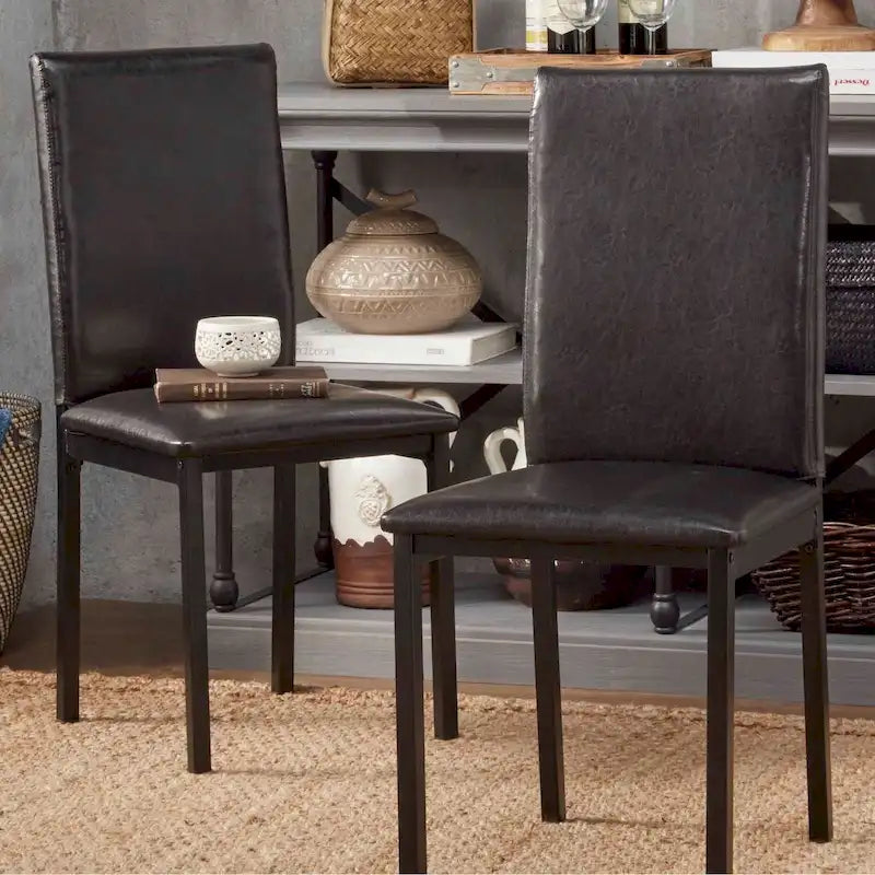 Chaises de salle à manger Darcy Espresso en métal rembourré (lot de 2) par iNSPIRE Q Bold