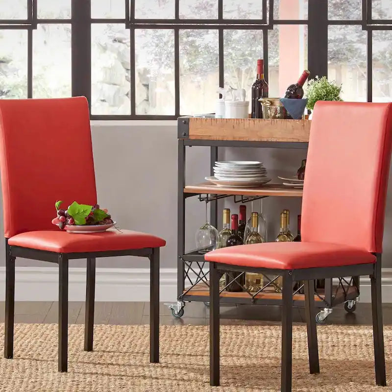 Chaises de salle à manger Darcy Espresso en métal rembourré (lot de 2) par iNSPIRE Q Bold