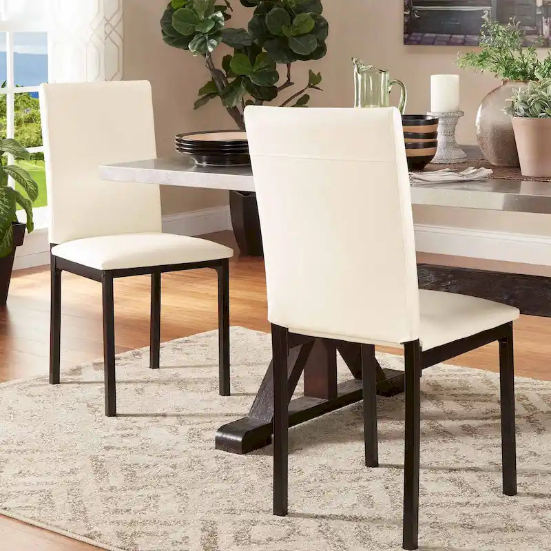Chaises de salle à manger Darcy Espresso en métal rembourré (lot de 2) par iNSPIRE Q Bold
