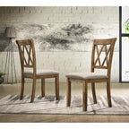 Ensemble de salle à manger en bois à dossier croisé 5 pièces Roundhill Furniture Windvale