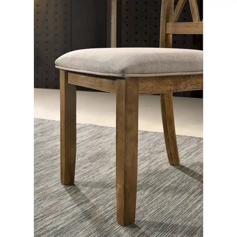 Ensemble de salle à manger en bois à dossier croisé 5 pièces Roundhill Furniture Windvale