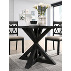 Ensemble de salle à manger en bois à dossier croisé 5 pièces Roundhill Furniture Windvale