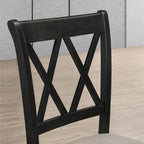 Ensemble de salle à manger en bois à dossier croisé 5 pièces Roundhill Furniture Windvale